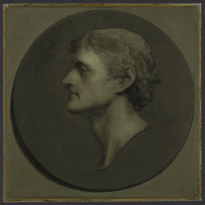 1805年托马斯·杰斐逊（The Medallion Portrait）（画布上的纸上油和蛋） 作者 吉尔伯特·斯图尔特（Gilbert Stuart）
