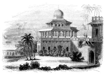 Chalees Satoon或四十个柱子的亭子，1847年 作者 吉尔斯