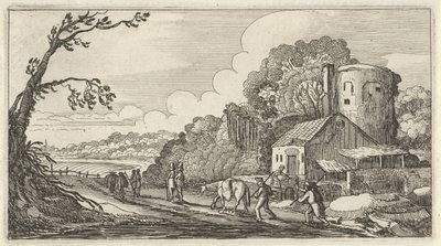 风景与旅人 人物山水十二幅（实物题名） 作者 克拉斯·扬斯。 Visscher (II) (可能)