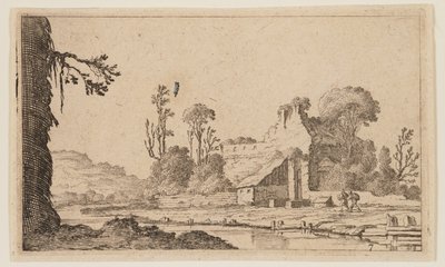 废墟变身河畔农场，选自《十二幅风景画 作者 吉利斯·范·舍恩德尔（Gillis van Scheyndel）