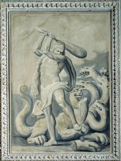 Hercules cuts off the seven heads of the Hydra (painting 作者 乔·巴塔·策勒（Gio Batta Celle）