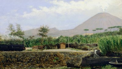 清晨的维苏威火山下 作者 贾基诺·托马