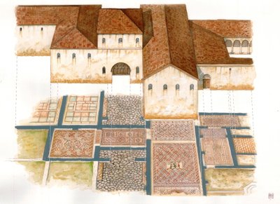 拜占庭艺术：六世纪拉文纳石毯遗址（dei tappeti di pietra），由拜占庭宫殿的马赛克组成。 作者 乔治·阿尔贝蒂尼