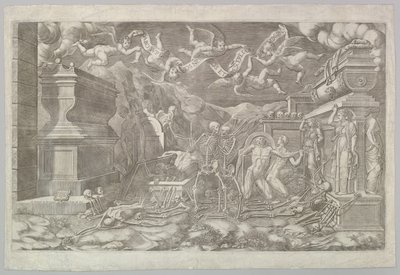 以西结的愿景，1554年。 作者 乔治·吉西（Giorgio Ghisi）
