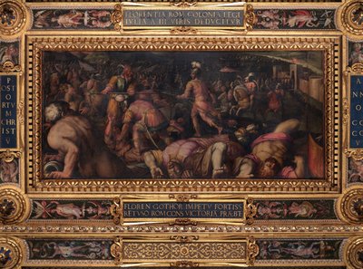 拉达加西奥在菲耶索莱以下的失败 作者 Giorgio Vasari