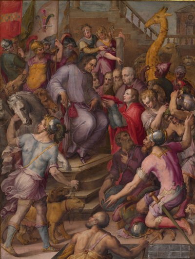 1556-1558年，雄伟的洛伦佐（Lorenzo the Magnificent）致敬大使 作者 乔治·瓦萨里（Giorgio Vasari）