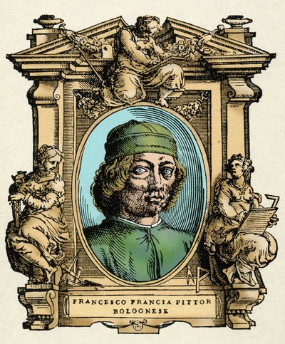 意大利画家Francesco FRANCIA (1450- 1517)的肖像。Giorgio Vasari的论文《最优秀的画家、雕塑家和建筑师的生活》（Le Vite de