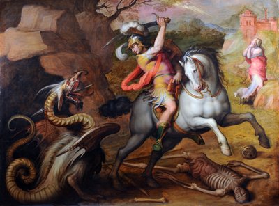 圣乔治与巨龙c。 1560 作者 乔治·瓦萨里（Giorgio Vasari）