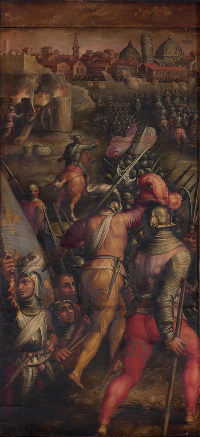 1563-1565年在比萨附近的巴巴基亚尼战役 作者 Giorgio Vasari