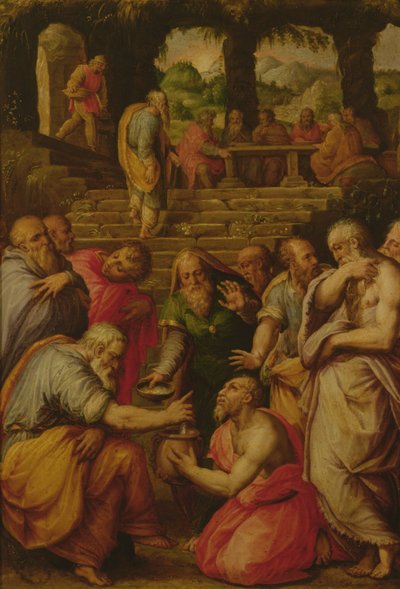 先知以利沙的奇迹（面板油画） 作者 乔治·瓦萨里（Giorgio Vasari）