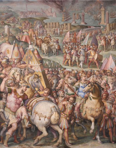 马克西米利安皇帝解除对里窝那的围困，1568-1571年 作者 Giorgio Vasari