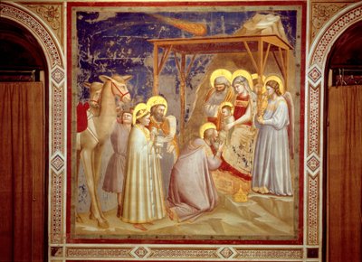 玛吉的崇拜》，帕多瓦斯克罗维尼教堂，约 1305 年（壁画） 作者 Giotto (c.1266 1337)
