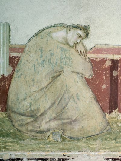 圣方济各向圣安东尼显灵，乔托（1267-1337），壁画，细节，圣克罗齐大教堂，巴尔迪教堂，佛罗伦萨，1325-1330。 作者 乔托（c.1266 1337）