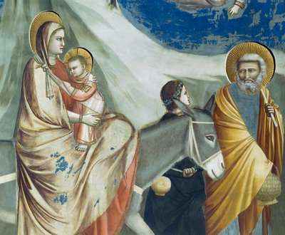 逃往埃及，《基督的生活与激情》中的细节，乔托著 作者 Giotto (c.1266 1337)