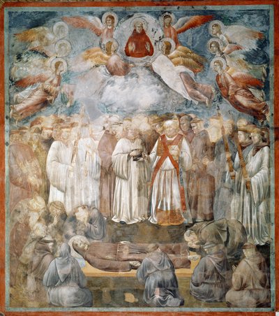 The funeral of Saint Francis of Assisi and the verification of stigmas - Fresco 作者 乔托（c.1266 1337）