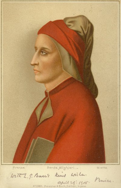 Dante Alighieri（c1265-1321），意大利诗人（chromolitho） 作者 乔托迪邦多内