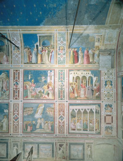 左侧壁画的视图，c.1303-05（修复后） 作者 乔托迪邦多内