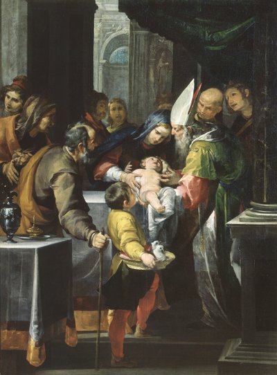 The presentation in the Temple, c.1630 (oil on canvas) 作者 乔瓦奇诺·阿塞雷托（Giovacchino Assereto）