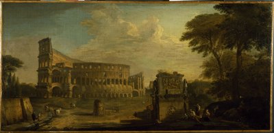 A view of the Colosseum, Rome (oil on canvas) 作者 Giovani Paolo (attr. To) Panini