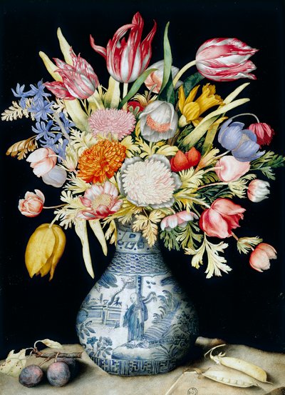 中国瓷器花瓶（水彩画 作者 乔万娜·加佐尼（Giovanna Garzoni）