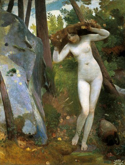 在源头，由乔瓦尼，被称为尼诺-科斯塔（1826-1903）。细节。 作者 乔万尼·科斯塔（Giovanni Costa）
