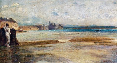 第勒尼安海的月亮，尼诺-科斯塔（1826-1903）的画作，意大利 作者 乔万尼·科斯塔（Giovanni Costa）