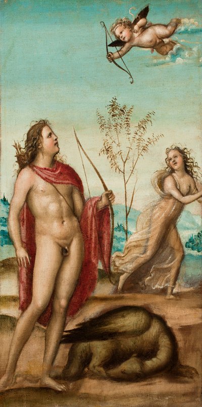 阿波罗与达芙妮》，1500 年以后（布面油画） 作者 乔凡尼·安东尼奥·巴齐·索多玛