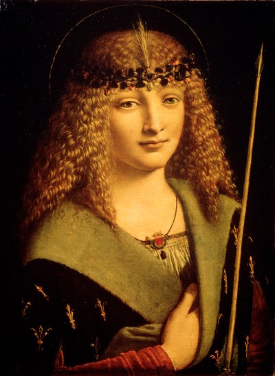 作为圣塞巴斯蒂安的青年肖像，c1500 作者 乔瓦尼·安东尼奥·博尔特拉菲奥