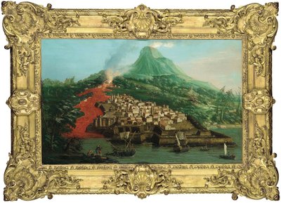 一个带有港口和航运的火山岛 作者 乔瓦尼·安东尼奥运河（Canaletto）
