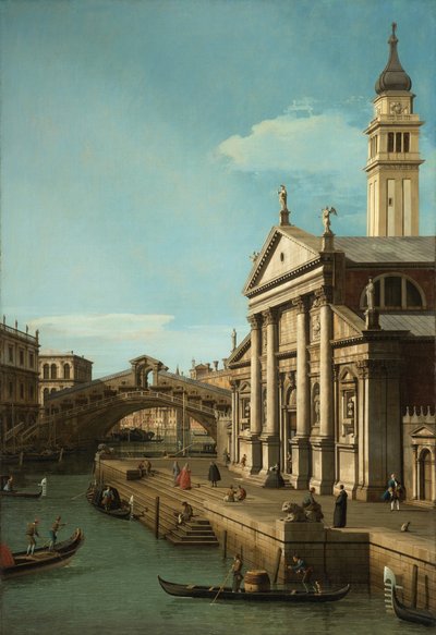 Capriccio：里亚托桥和S. Giorgio Maggiore教堂，1750年 作者 乔瓦尼·安东尼奥运河（Canaletto）