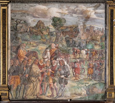 圣安东尼在维罗纳圣人学校面对暴君埃泽利诺 作者 Giovanni Antonio Corona