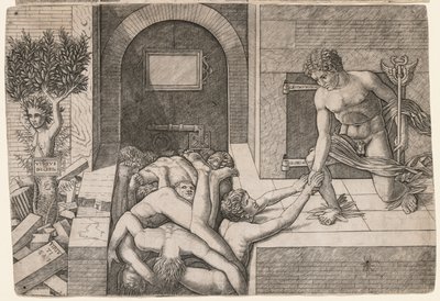 拯救人类的寓言：维特斯·迪斯塔（Virtus Deserta），c。 1500-1505。 作者 乔瓦尼·安东尼奥·达布雷西亚