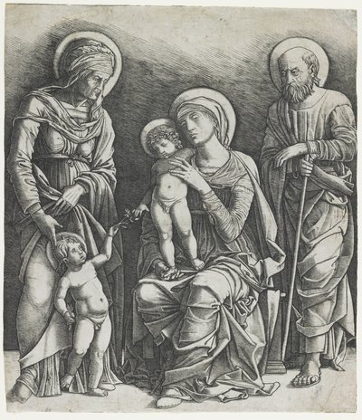 圣家族与婴儿圣约翰》，约1495-1505年（雕版画 作者 乔瓦尼·安东尼奥·达布雷西亚