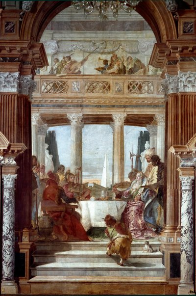 Giambattista Tiepolo (1696-1770) 1747-1748 威尼斯，拉比亚宫的安东尼和克利奥帕特壁画宴会 作者 Giovanni Battista Tiepolo