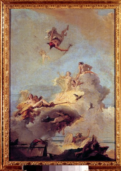 乔瓦尼-巴蒂斯塔(Giambattista)-铁波罗(1696-1770)的《奥林匹斯山》画作 18世纪马德里，普拉多博物馆。 作者 Giovanni Battista Tiepolo