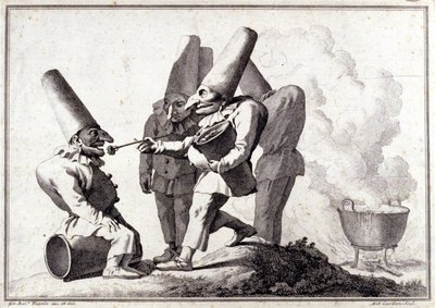Pulcinella (意大利 Policinelle) 组。 乔瓦尼·巴蒂斯塔 (Giambattista) 提埃波罗 (1696-1770) 用钢笔在铅笔标记上绘画和洗涤。 作者 乔凡尼·巴蒂斯塔·提埃波罗