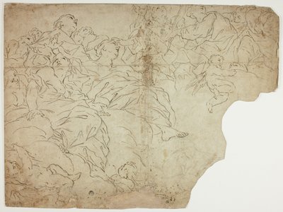 圣人，或寓言人物和云上普蒂 作者 乔瓦尼·巴蒂斯塔·贝纳斯奇
