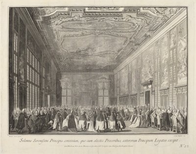 总督在宴会上招待外国大使，1763-1766。 作者 乔瓦尼·巴蒂斯塔·布罗斯托洛尼
