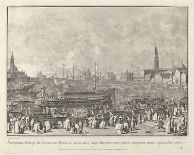 1763-1766年，总督在Bucintoro出发前往利多港的升天日。 作者 乔瓦尼·巴蒂斯塔·布罗斯托洛尼