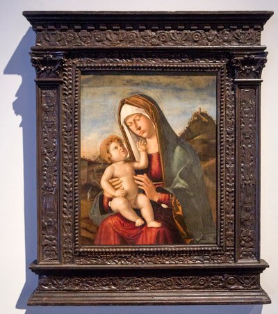 Madonna with Child (oil on canvas) 作者 乔瓦尼·巴蒂斯塔·西玛·达·科内利亚诺