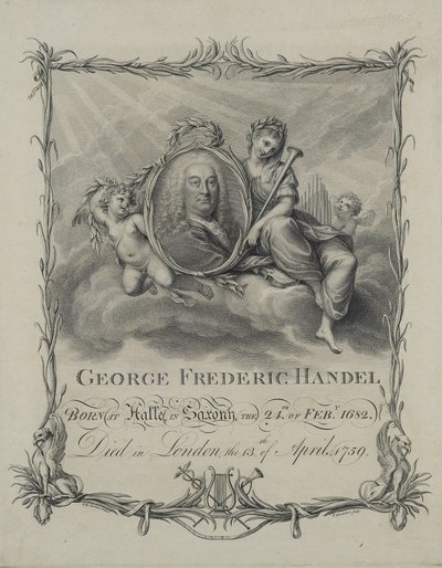 George Frideric Handel，由Francesco Bartolozzi（1727-1815）雕刻，1790年 作者 乔凡尼·巴蒂斯塔·西普里亚尼