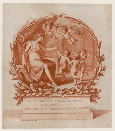 1796年3月28日在伦敦Mansion House的晚餐邀请函（雕刻）。 作者 乔凡尼·巴蒂斯塔·西普里亚尼