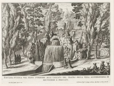 Fontein in de tuinen van de Villa Aldobrandini te Frascati
剧院瀑布上层的乡村喷泉（......）（实物标题）
弗拉斯卡蒂别墅中的喷泉（系列标题）
弗拉斯卡蒂的喷泉（系列标题） 作者 乔瓦尼·贾科莫·德罗西
