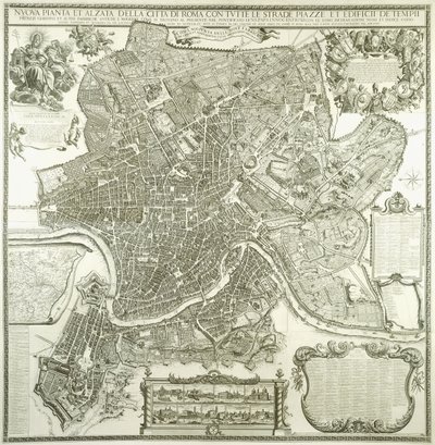 罗马城市规划，1730年 作者 乔瓦尼·巴蒂斯塔·法尔达