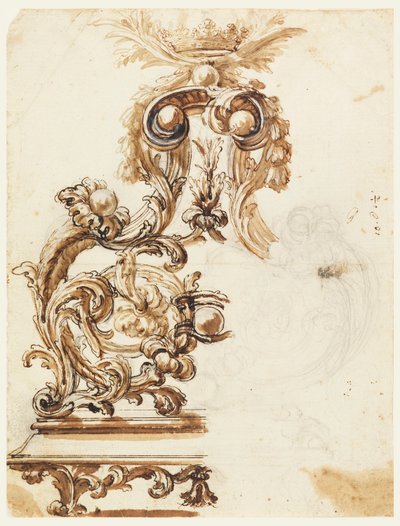 绘图，鎏金青铜饰品设计，1680-1700 年 作者 乔凡尼·巴蒂斯塔·福吉尼