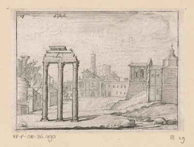 罗马罗马广场上的照片
Listesso（物品标题）
Gezichten op Rome（系列标题）
Alcune vedute et prospettive di luoghi dishabitati di Roma（系列标题） 作者 乔瓦尼·巴蒂斯塔（Giovanni Battista Mercati）