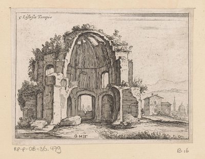 米涅瓦医学圣殿在另一片土地上的遗迹
Listesso Tempio（物品标题）
Gezichten op Rome（系列标题）
Alcune vedute et prospettive di luoghi dishabitati di Roma（系列标题） 作者 乔瓦尼·巴蒂斯塔（Giovanni Battista Mercati）