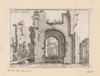 罗马卡拉卡拉浴场的休息区
安东尼娜温泉（物品上的标题）
Gezichten op Rome（系列标题）
Alcune vedute et prospettive di luoghi dishabitati di Roma（系列标题） 作者 乔瓦尼·巴蒂斯塔（Giovanni Battista Mercati）