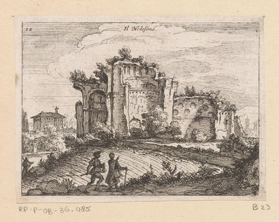 Ruïne in een landschap
梅代西诺（物品上的标题）
Gezichten op Rome（系列标题）
Alcune vedute et prospettive di luoghi dishabitati di Roma（系列标题） 作者 乔瓦尼·巴蒂斯塔（Giovanni Battista Mercati）