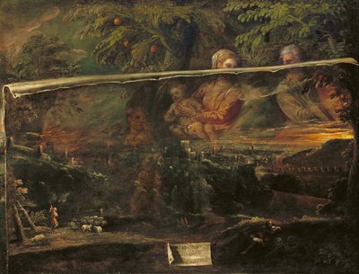 1581年维罗纳附近神圣家族的愿景 作者 乔瓦尼·巴蒂斯塔·莫罗尼